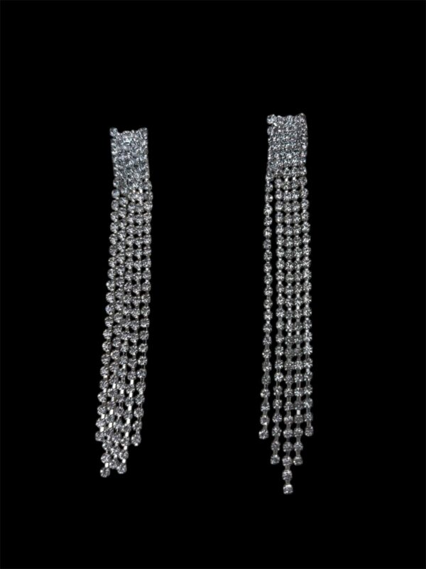 Sparkling Long Trendy Look Artificial Earrings for Women & Girls - Image 2