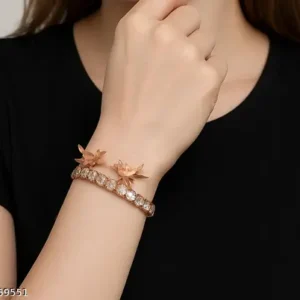 silver bracelet with white stone